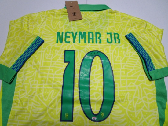 Neymar Jr of Brasil National Team signed autographed soccer jersey PAAS COA 392