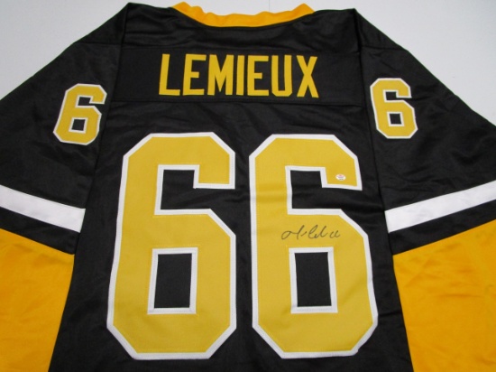 Mario Lemieux of the Pittsburgh Penguins signed autographed hockey jersey PAAS COA 797