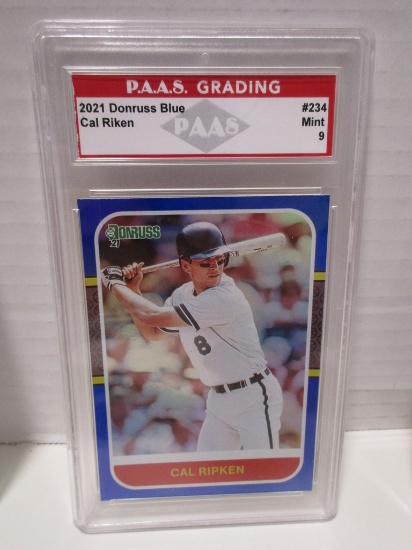 Cal Ripken Orioles 2021 Donruss Blue #234 graded PAAS Mint 9