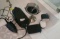 Steamer iron and mirror and bags