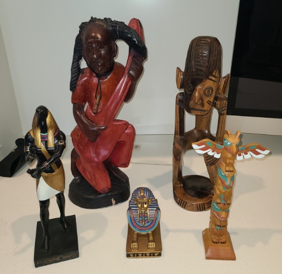 Hand Carved Wood Statues and others