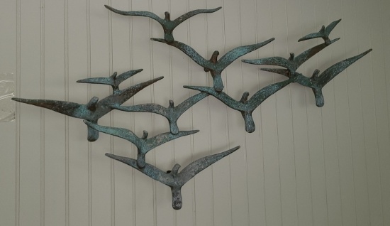 Patina Metal Birds Wall sculpture