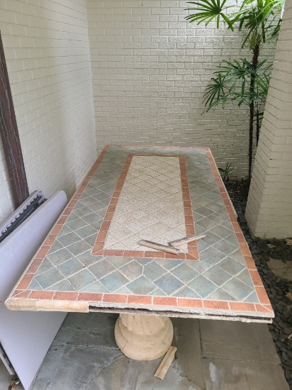 Cement outdoor table needs repair