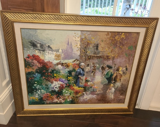 People at the market - Original Artwork by M. DeVita