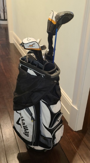 Callaway Clubs and bag - 9 Clubs - one is a Ping 10 Driver
