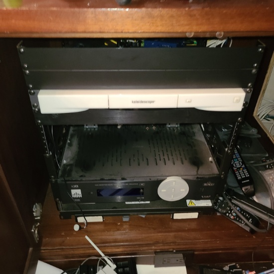 electronics stack - Kaleidescape, Runco Digital controller and Apc back up