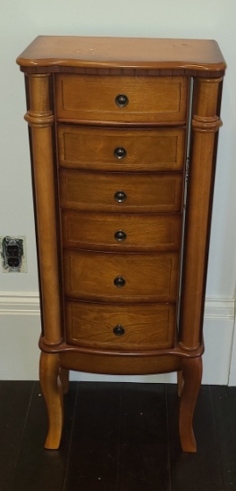 Freestanding wooden Jewelry box  - 39 in H - no contents