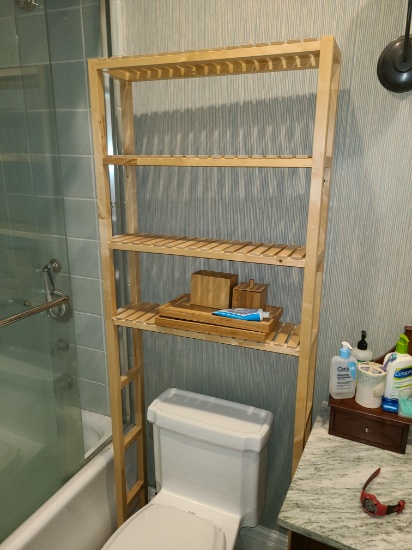 Wood Bathroom towel rack and more
