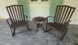 2 Metal Rocking chair with table