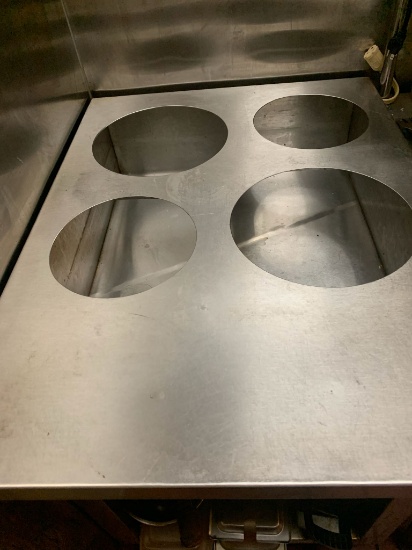 (4) Hole Insert Warmer Table with Undershelf