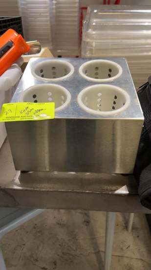 Stainless steel silverware holder
