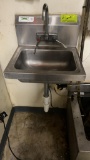 Wall mounted hand sink with faucet 17 inches wide