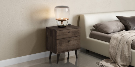 BRAND NEW ORIGINAL PACKAGING WOOD 2-DRAWER OAK NIGHTSTAND - PACK OF 2