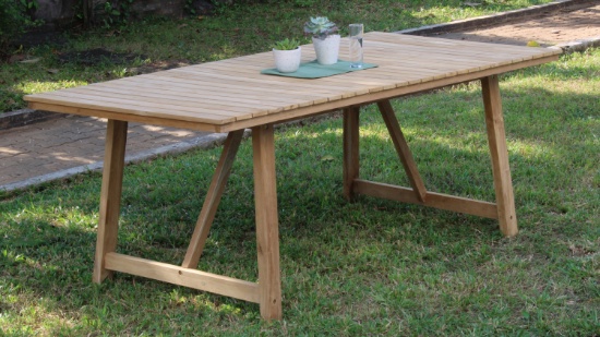 BRAND NEW ORIGINAL PACKAGING OUTDOOR  RECYCLED TEAK 78" TABLE