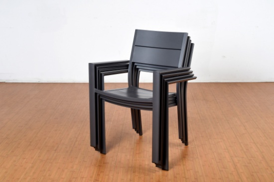 BRAND NEW ORIGINAL PACKAGING OUTDOOR 4-PACK OF STACKING ALUMINUM CHAIRS