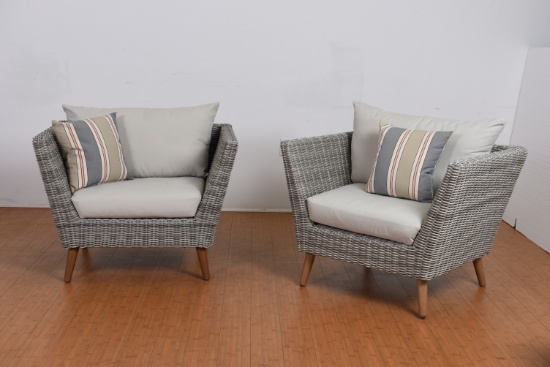 BRAND NEW ORIGINAL PACKAGING OUTDOOR 2 SOFA CHAIRS SOLID WOOD