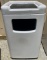 Trash receptacle with top tray holder