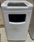 Trash receptacle with top tray holder