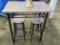 Wood Top Metal Table with Matching Stools