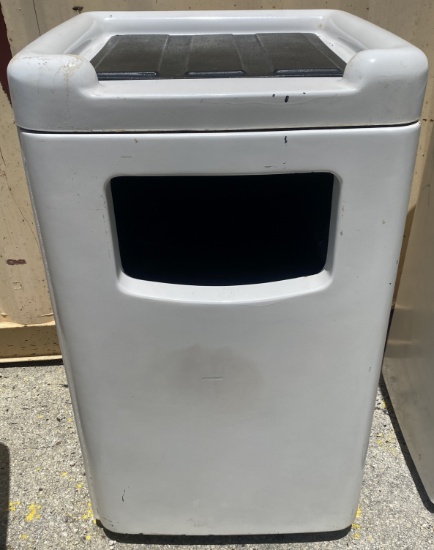 Trash receptacle with top tray holder