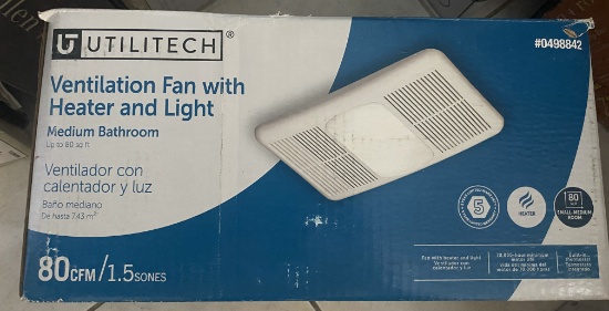 Brand New, In Box Utilitech Ventilation Fan with Heater and Light