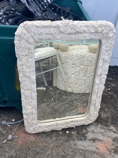 Stone Frame Mirror (matches previous lot)