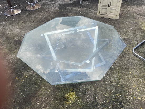 Glass Top Chrome Table