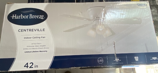 New, In Box Harbor Breeze Centreville 42" Five Blade LED Lighted Ceiling Fan