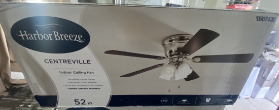 New, In Box Harbor Breeze Centreville 52" Five Blade LED Lighted Ceiling Fan
