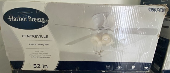 New, In Box Harbor Breeze Centreville 52" Five Blade LED Lighted Ceiling Fan
