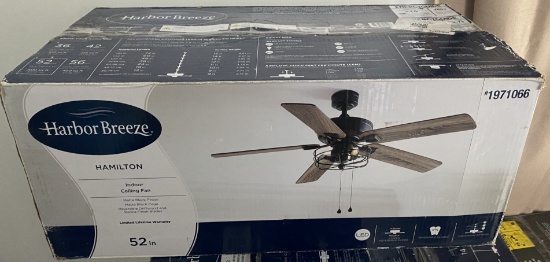 New, In Box Harbor Breeze Hamilton Five Blade LED Lighted Ceiling Fan