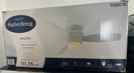 New, In Box Harbor Breeze Mazon Three Blade LED Lighted Ceiling Fan
