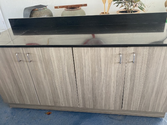 68" x 22"  Marble Top Counter System with four doors of storage 