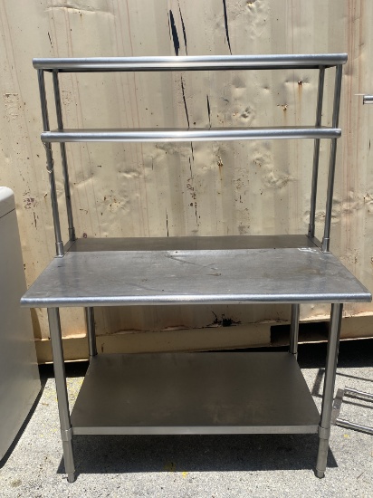  48" x 30" all stainless steel Tables with double overshelf