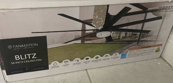 New, In Box Fanimation Blitz Six Blade LED Lighted Ceiling Fan