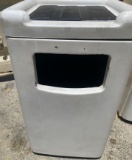 Trash receptacle with top tray holder