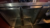 Beverage Air stainless steel two glass door back bar - Doors loose - Some cold - Needs gaskets