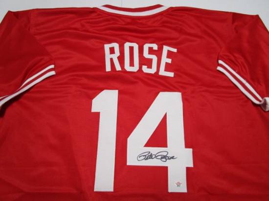 Pete Rose of the Cincinnati Reds signed autographed baseball jersey PAAS COA 815