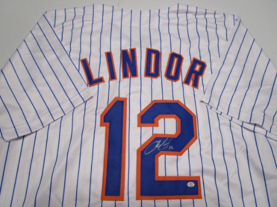Francisco Lindor of the NY Mets signed autographed baseball jersey PAAS COA 481