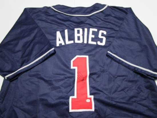 Ozzie Albies of the Atlanta Braves signed autographed baseball jersey PAAS COA 210