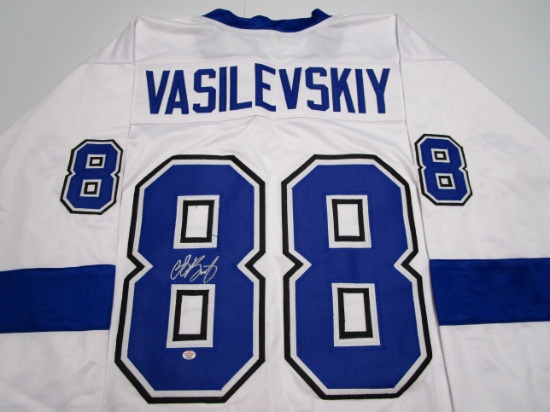 Andrei Vasilevskiy of the Tampa Bay Lightning signed autographed hockey jersey PAAS COA 435