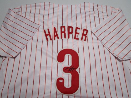 Bryce Harper of the Philadelphia Phillies signed autographed pinstriped baseball jersey PAAS COA 290