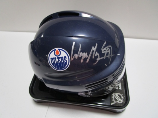 Wayne Gretzky of the Edmonton Oilers signed autographed mini hockey helmet PAAS COA 457