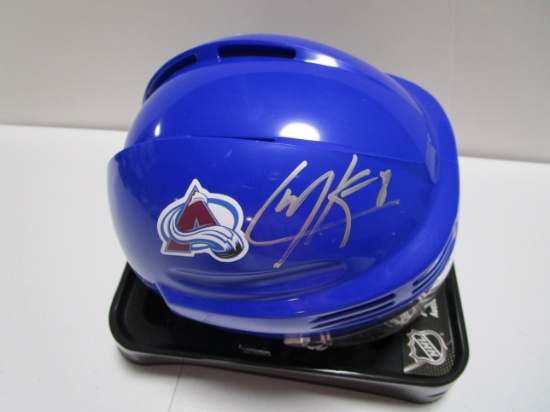 Cale Makar of the Colorado Avalanche signed autographed mini hockey helmet PAAS COA 440