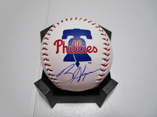 Bryce Harper of the Philadelphia Phillies signed autographed logo baseball PAAS COA 156
