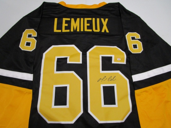 Mario Lemieux of the Pittsburgh Penguins signed autographed hockey jersey PAAS COA 799