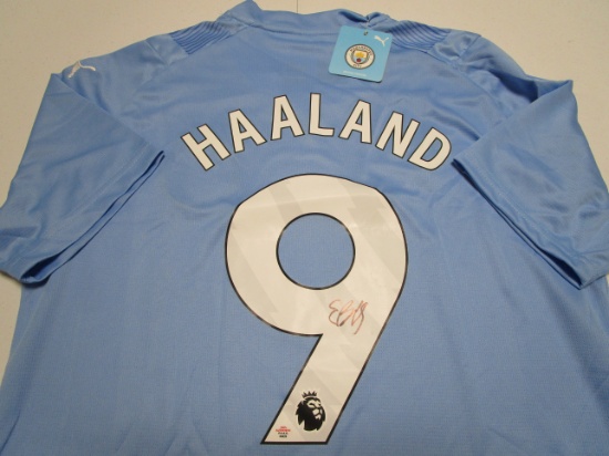 Erling Haaland of Manchester City signed autographed soccer jersey PAAS COA 929
