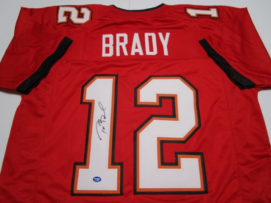 Tom Brady of the Tampa Bay Buccaneers signed autographed football jersey TAA COA 780
