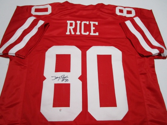 Jerry Rice of the San Francisco 49ers signed autographed football jersey PAAS COA 448