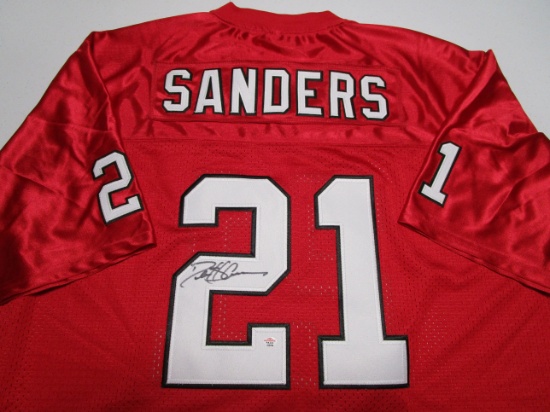 Deion Sanders of the Atlanta Falcons signed autographed football jersey PAAS COA 758